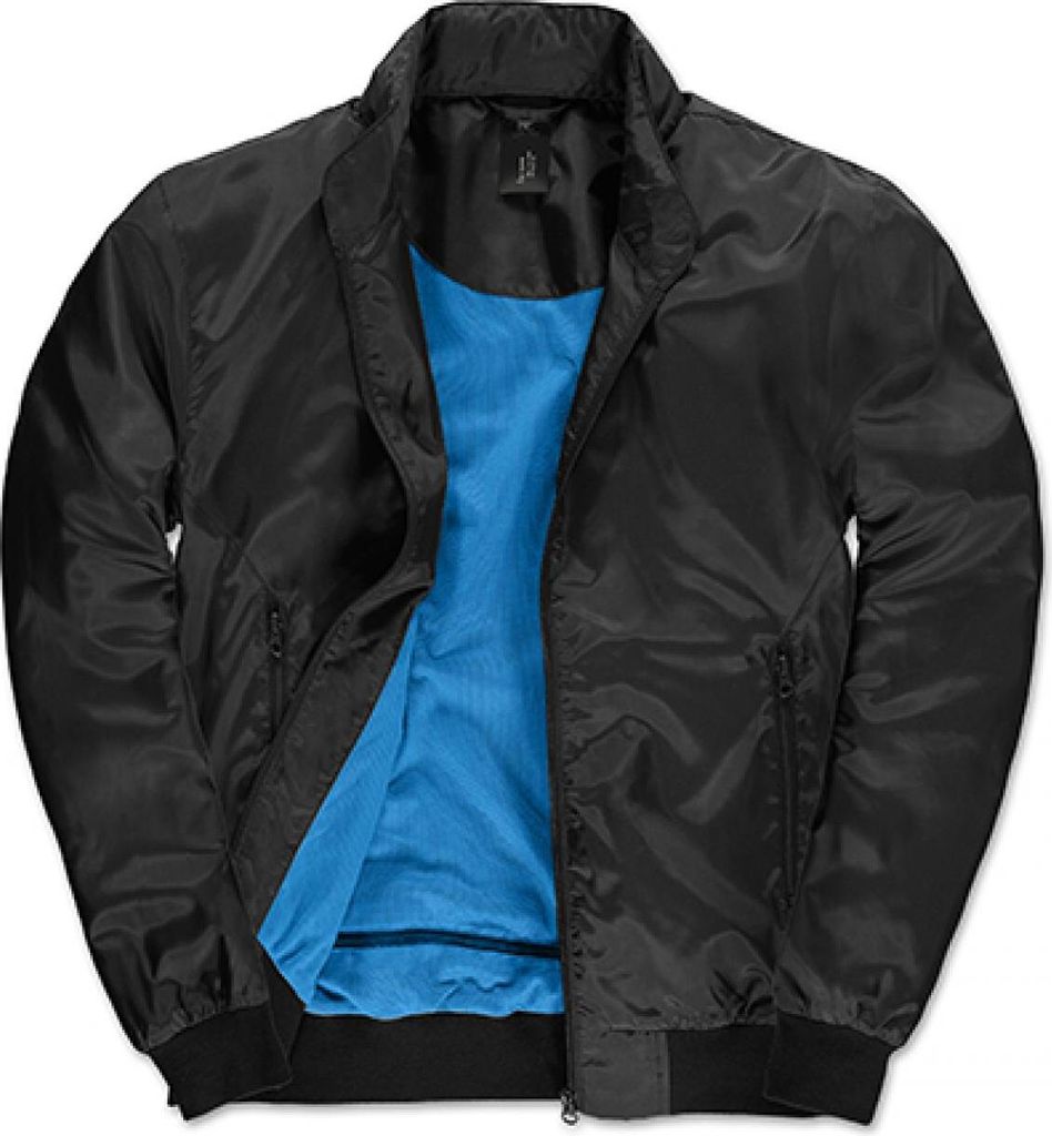 B&C JM963 | Herren Jacke Trooper Blouson - Farbe: Black/Cobalt Blue - Größe: XL