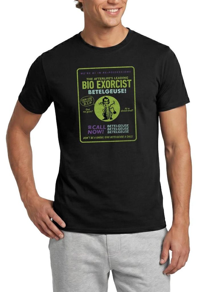 Spreadshirt Beetlejuice 2 Bio Exorcist Betelgeuse Anzeige Männer T-Shirt, S, Schwarz