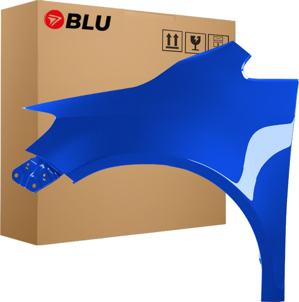 BLU Kotflügel Passend für VW Volkswagen Golf V+ / Golf 5 PLUS LC5J Links Blau LaserBlue | 2005-2009 | Vorderseite Vorne | Lackiert | Einbaufertig
