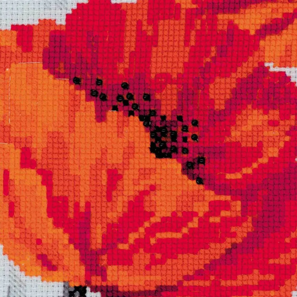 Kit de point de croix Riolis Coquelicots écarlates Broderie 100/032 - 2