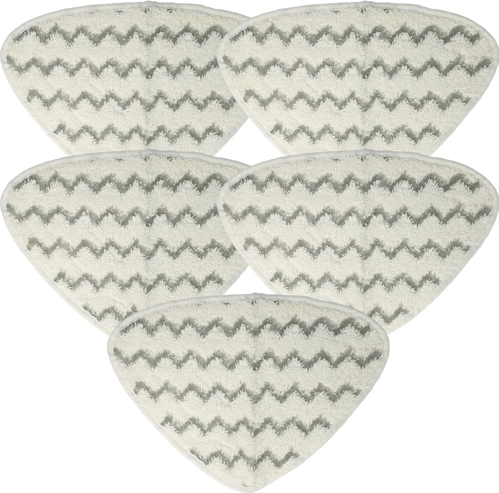 vhbw 5x Wischbezug kompatibel mit Vileda Steam, Steam ONE Dampfreiniger - Mikrofaser Grau Weiß