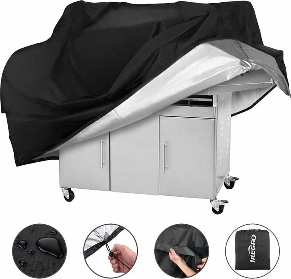 Wasserdichte Grillabdeckung aus Oxford-Gewebe für Grills von Char-Broil, Weber, Brinkmann usw., 145 × 61 × 117 cm