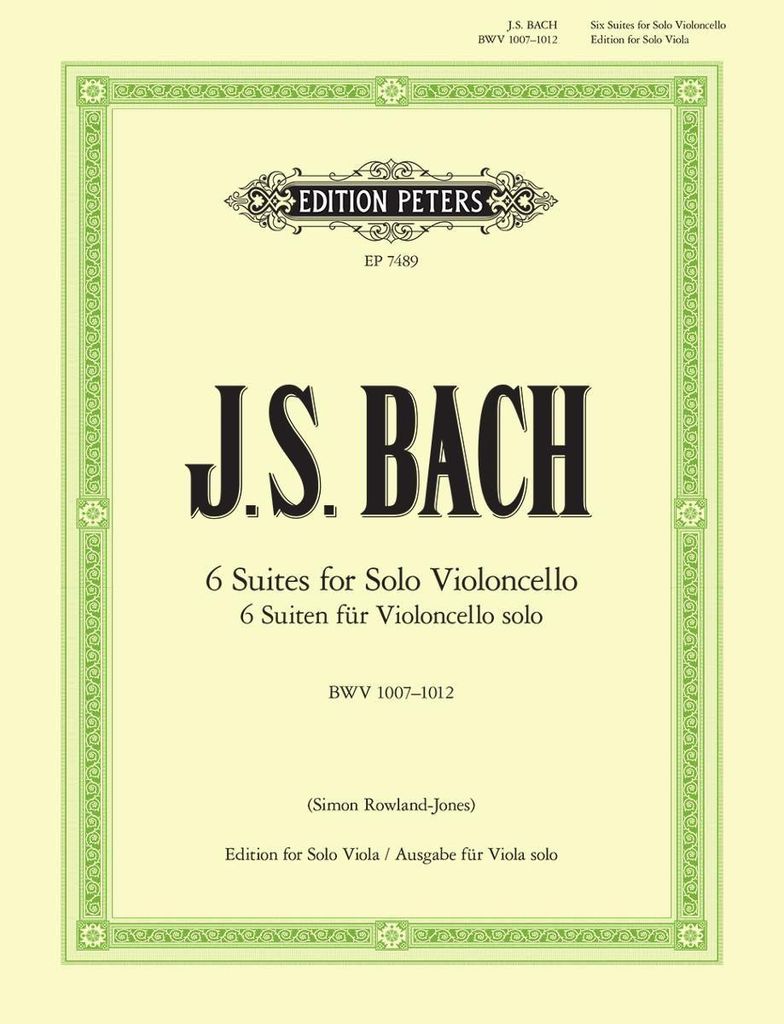 6 Cello Suites Arr For Viola – Lingua: Inglese