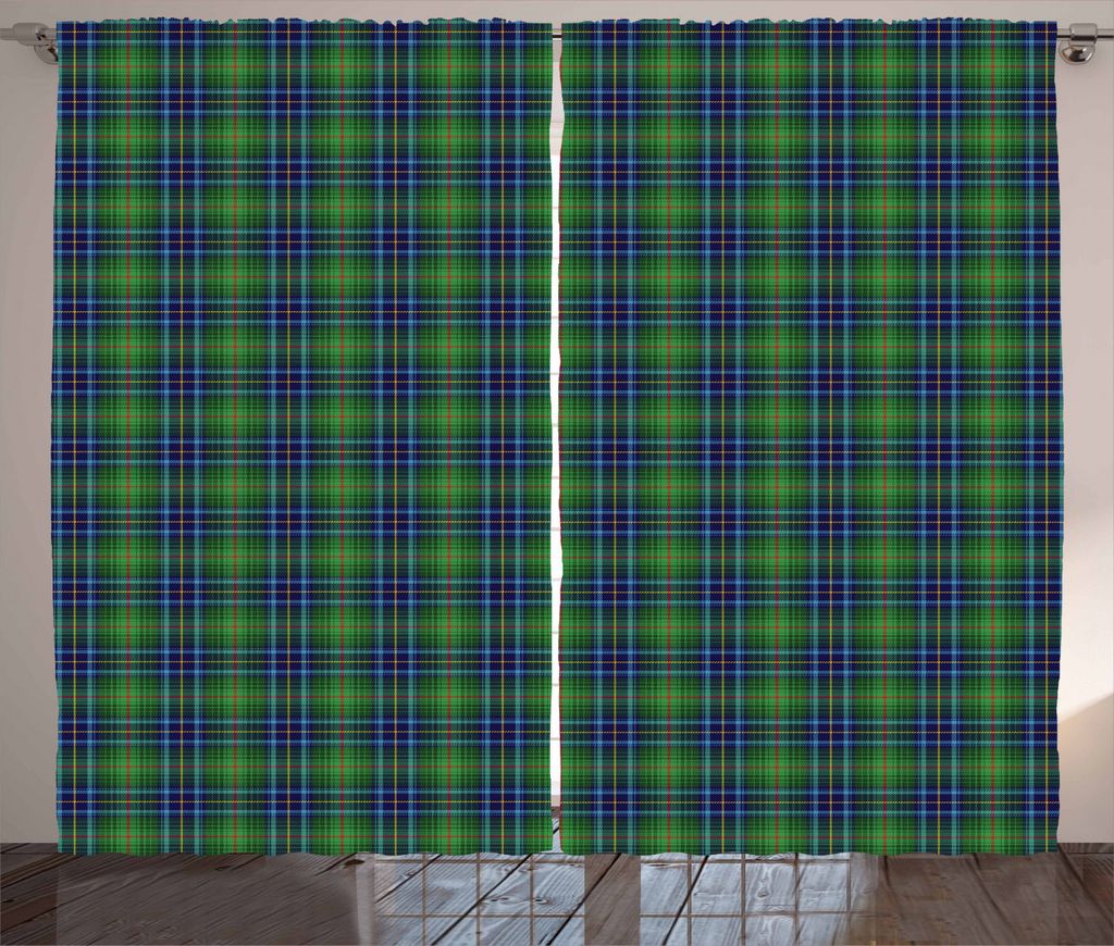 ABAKUHAUS Plaid Rustikaler Gardine, Grunge lebendige Folklorik, Schlafzimmer Kräuselband Vorhang mit Schlaufen und Haken, 280 x 225 cm, Mehrfarbig
