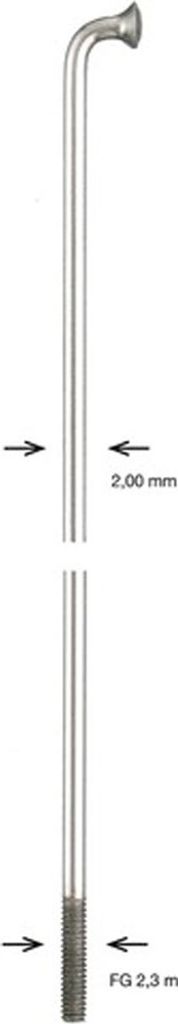 ALPINA Speiche Glatt, Ø 2,00 mm, verzink 180 mm lang