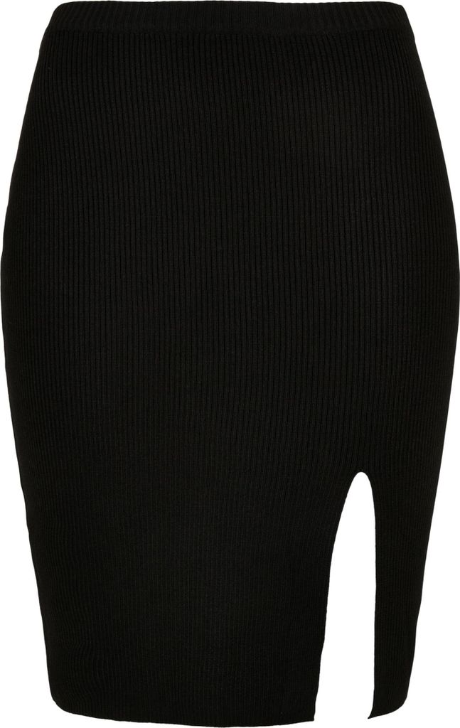 Urban Classics Ladies - Rib Knit Rock schwarz - M