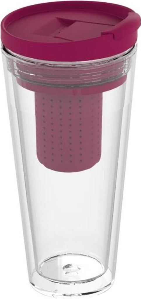 Isolierbecher Mocha mit Teesieb 350ml - Thermobecher mit Infuser - doppelwandiger Teebecher ToGo - Aromabecher für heißen & kalten Tee - trans...