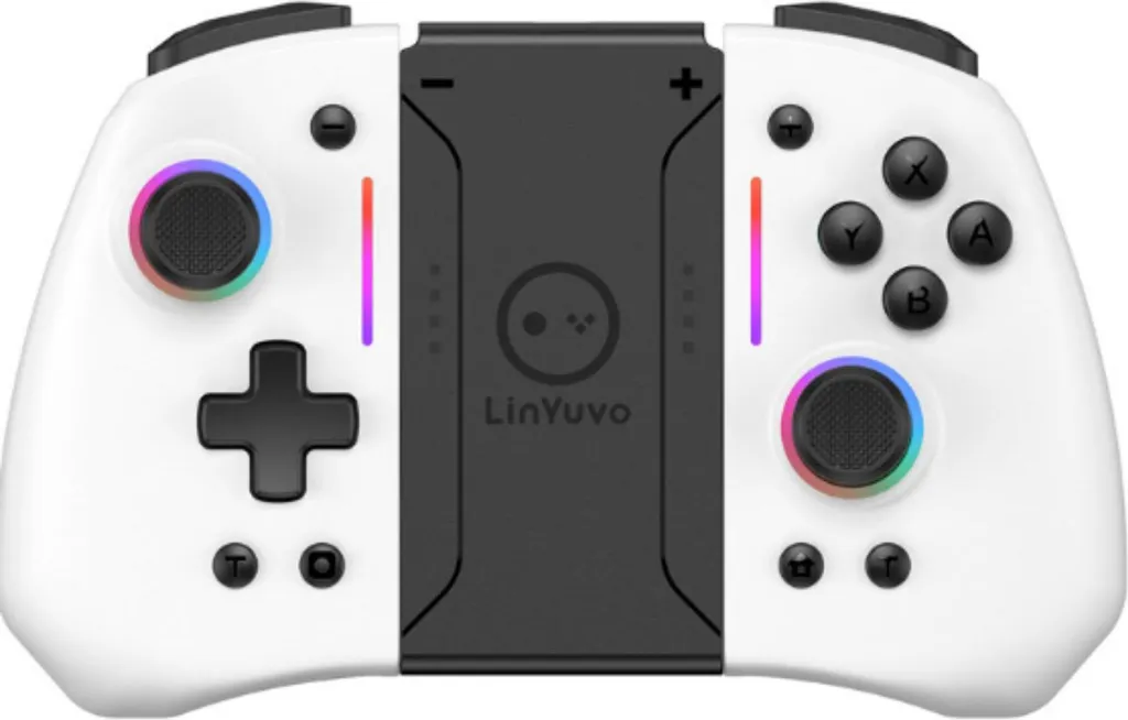 Manette Switch Anti-Drift avec Sticks Métal et Turbo, Sans Fil Blanc