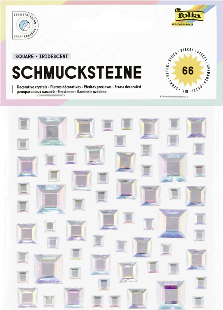 folia 12316 folia Schmucksteine SQUARE IRIDESCENT, selbstklebend