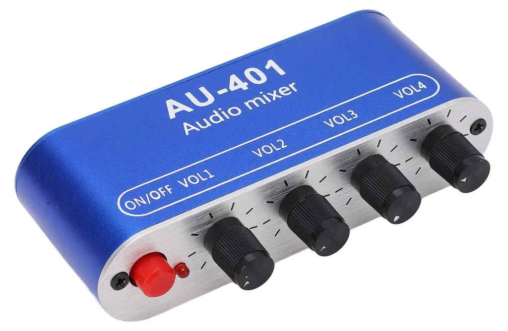 Mixeur audio pour streaming et gaming 4 entrées Jack avec ampli casque