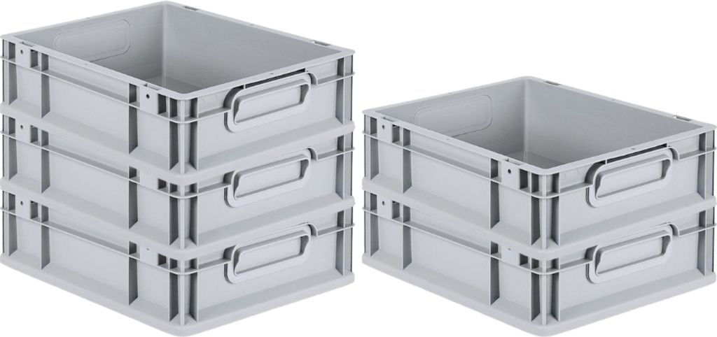 SparSet 5x Eurobox NextGen Grip | HxBxT 12x30x40cm | 11 Liter | Griffe geschlossen | Glatter Boden | Eurobehälter, Transportbox, Transportbehälte...