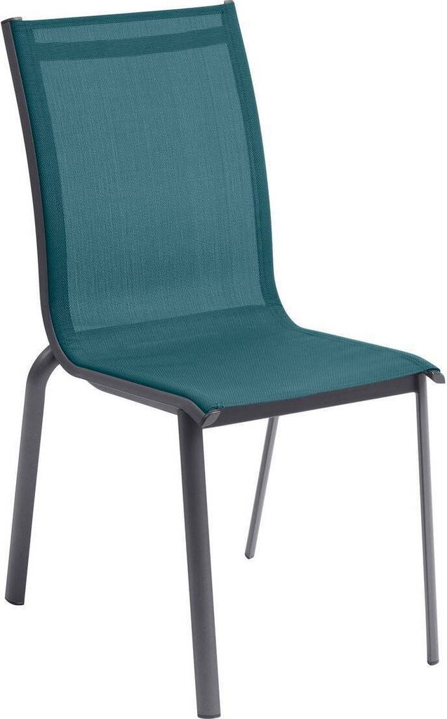 Stapelbarer gartenstuhl "axant" in entenblau & graphit aus Produktbild 