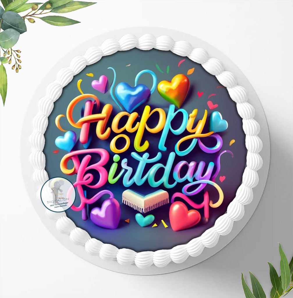 Für die Geburtstags Torte ein Tortenaufleger, Zuckerbild Produktbild 