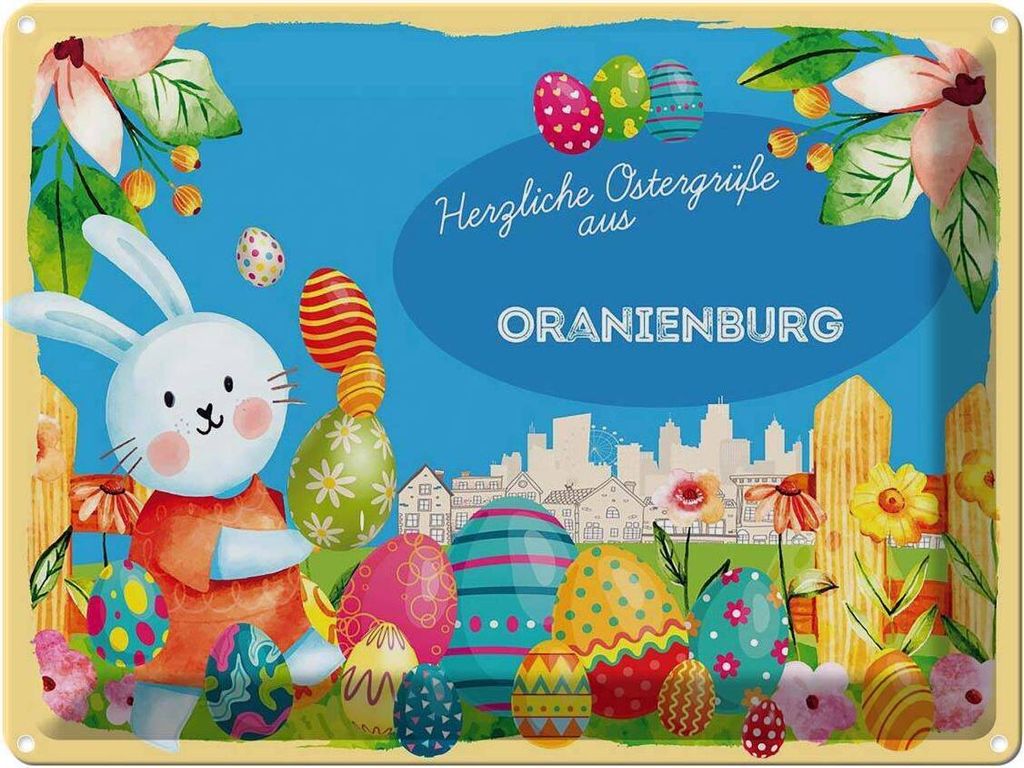 vianmo Blechschild 30x40 cm Ostern Ostergrüße ORANIENBURG Gruß