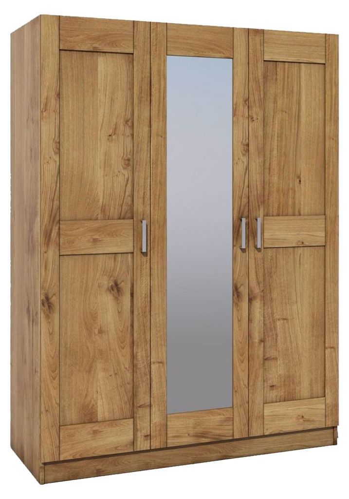 Kleiderschrank Spiegeltür Holz Wildeiche teilmassiv Natur Produktbild 