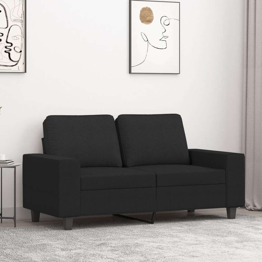 Cloris DesignMöbel 2-Sitzer-Sofa Schwarz 120 cm Stoff , Schlafsofas 2024 Neu