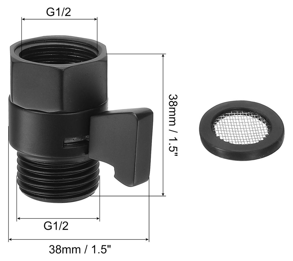 Duschkopf Absperrventil, 1 Stš¹ck G1/2" Eckventil Wasserverteiler mit Gummidichtung Wasserstopper Dusche fš¹r Duschk?pfe, Handbrausen, Brausear...