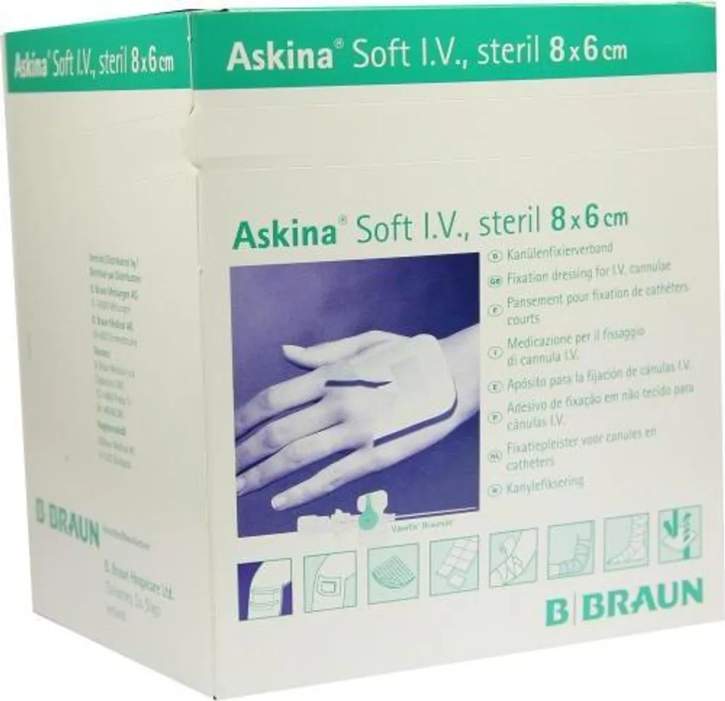 Pansement Fixation de Perfusion Askina Soft i.V. 8x6cm Soins à Domicile