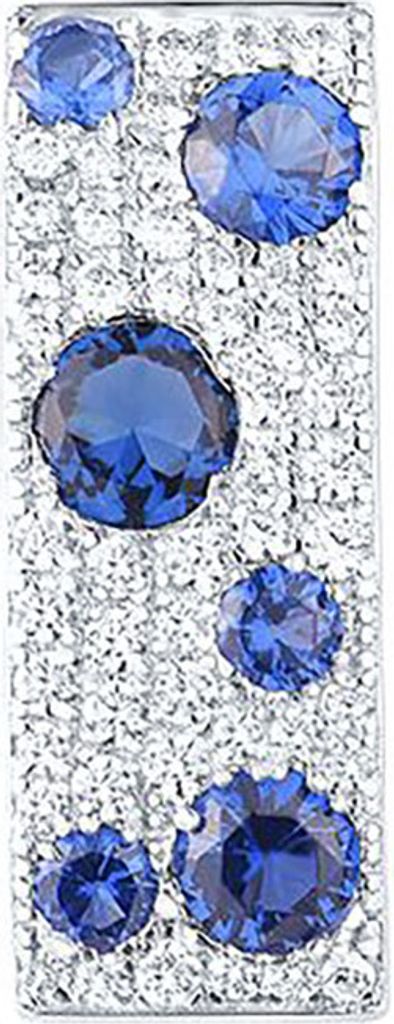 Sokolov Anhänger aus 925 Silber mit blauen und farblosen Zirkonia, Sterlingsilber Kettenanhänger