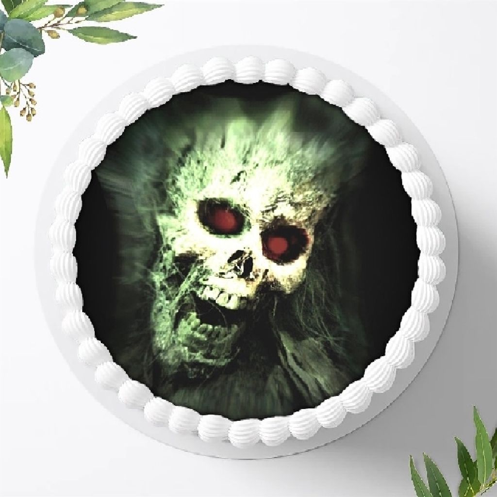 Für die Geburtstags Torte ein Tortenaufleger, Zuckerbild mit dem Motiv: Halloween , Essbares Foto für Torten, Fondant, Ø 20cm, 4648