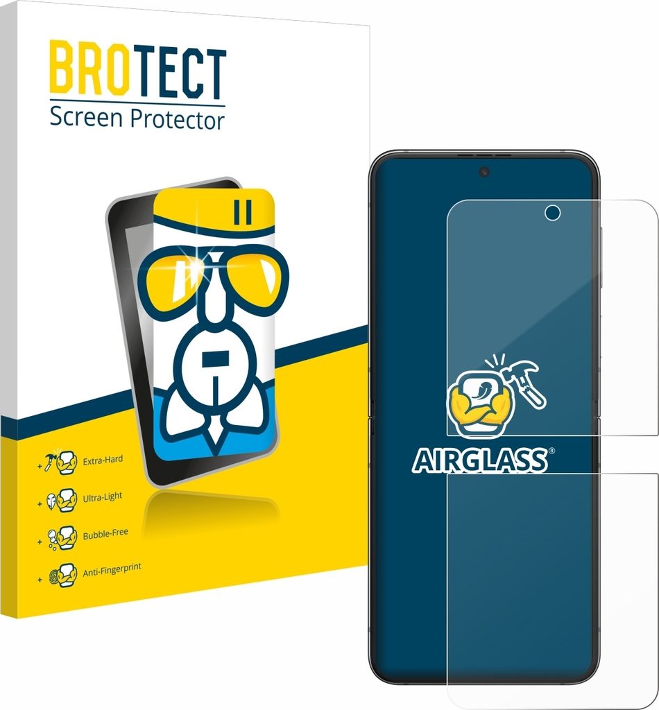 BROTECT Schutzglas für Samsung Galaxy Z Flip 5 Schutzfolie Panzer Folie Glas Display Schutz klar
