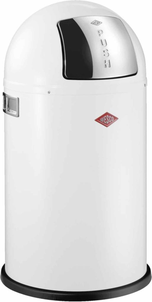 Wesco Mülleimer Pushboy Junior, Push Abfalleimer, Abfallsammler, Stahlblech, Weiß, 22 L, 175531-01