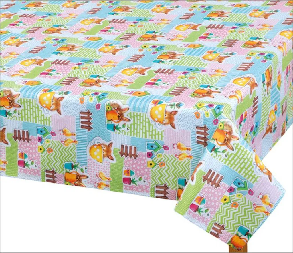 Tovaglia Pasqua 100x100 cm Colori Pastello | Decorazione Tavola Bimbi