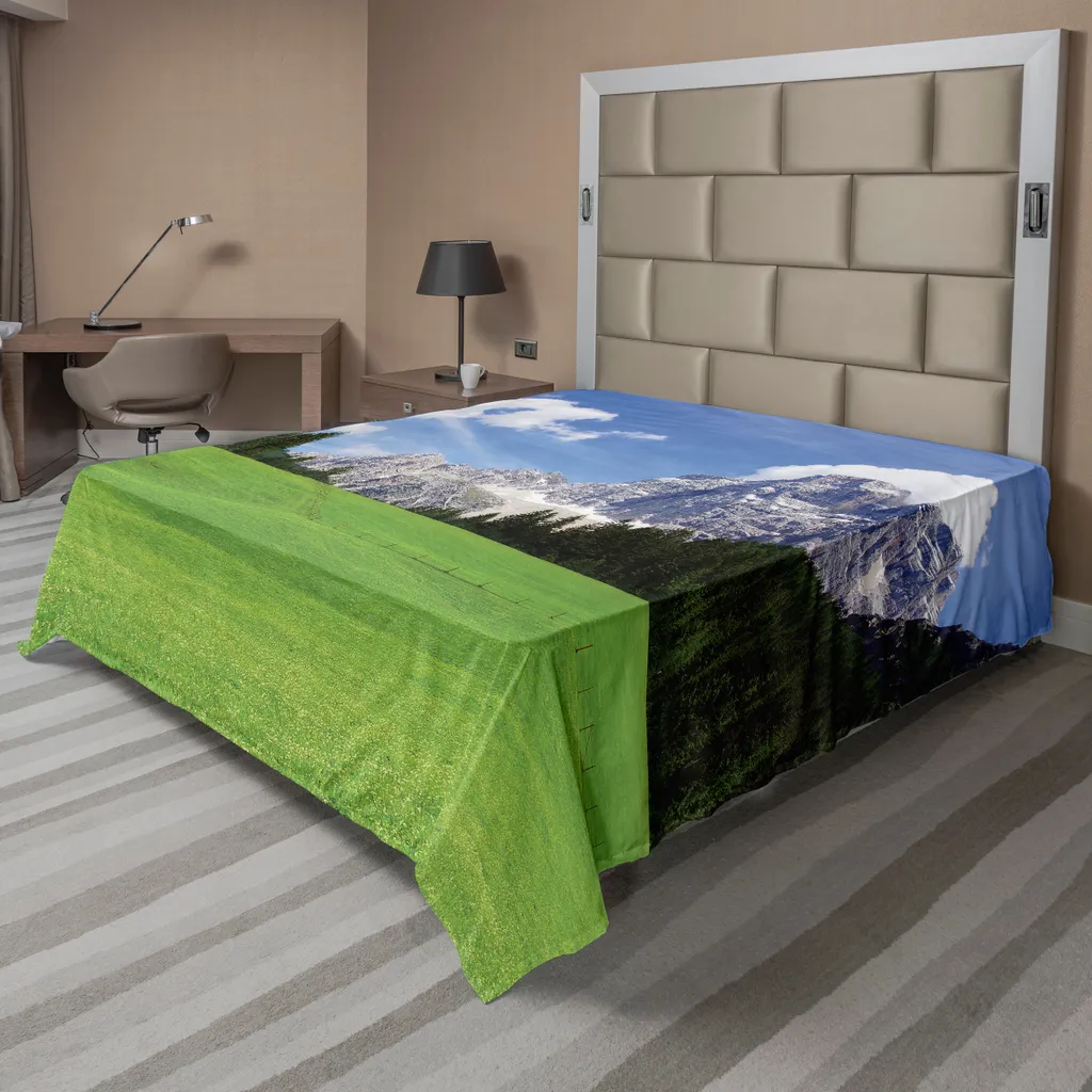Drap de Lit Douceur Confortable Motif Montagne Italienne 275x260 cm