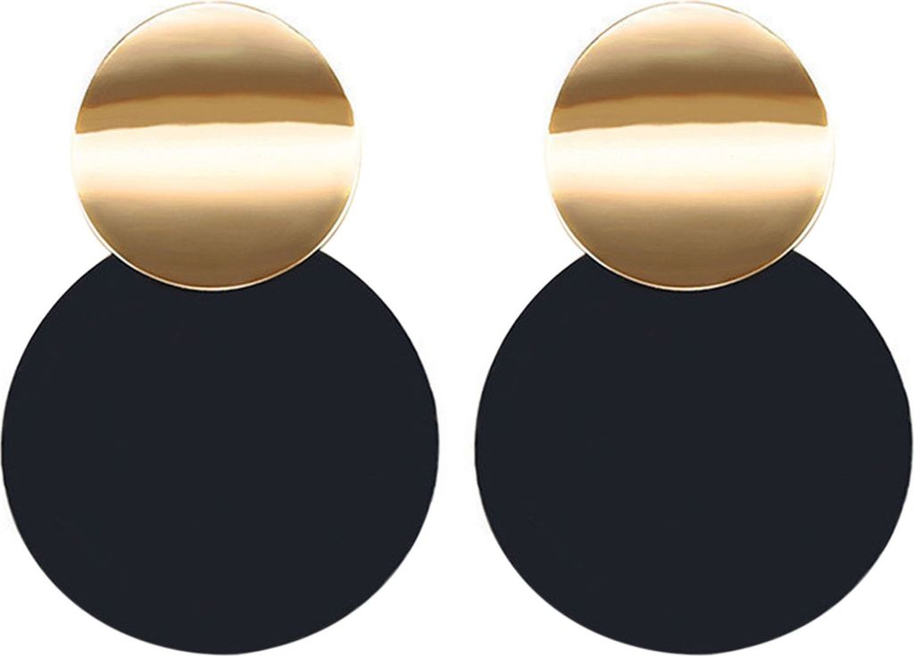1 Paar geometrische Ohrstecker, glänzendes Metall, klein, groß, rund, zierlich, minimalistisch, hypoallergen, für Damen und Mädchen, Modeschmuc...