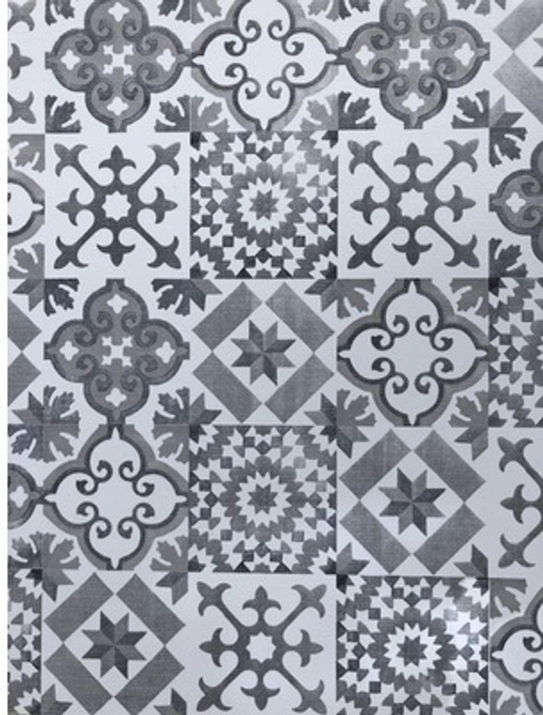 Bodenschutzmatte Vintage Floor Tile Antique grau 65x180 cm Produktbild 