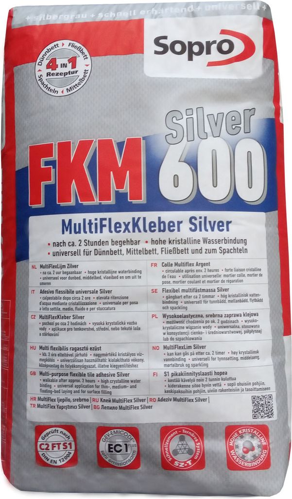 Sopro FKM 600 Silver MultiFlexKleber 25kg Sack Produktbild 
