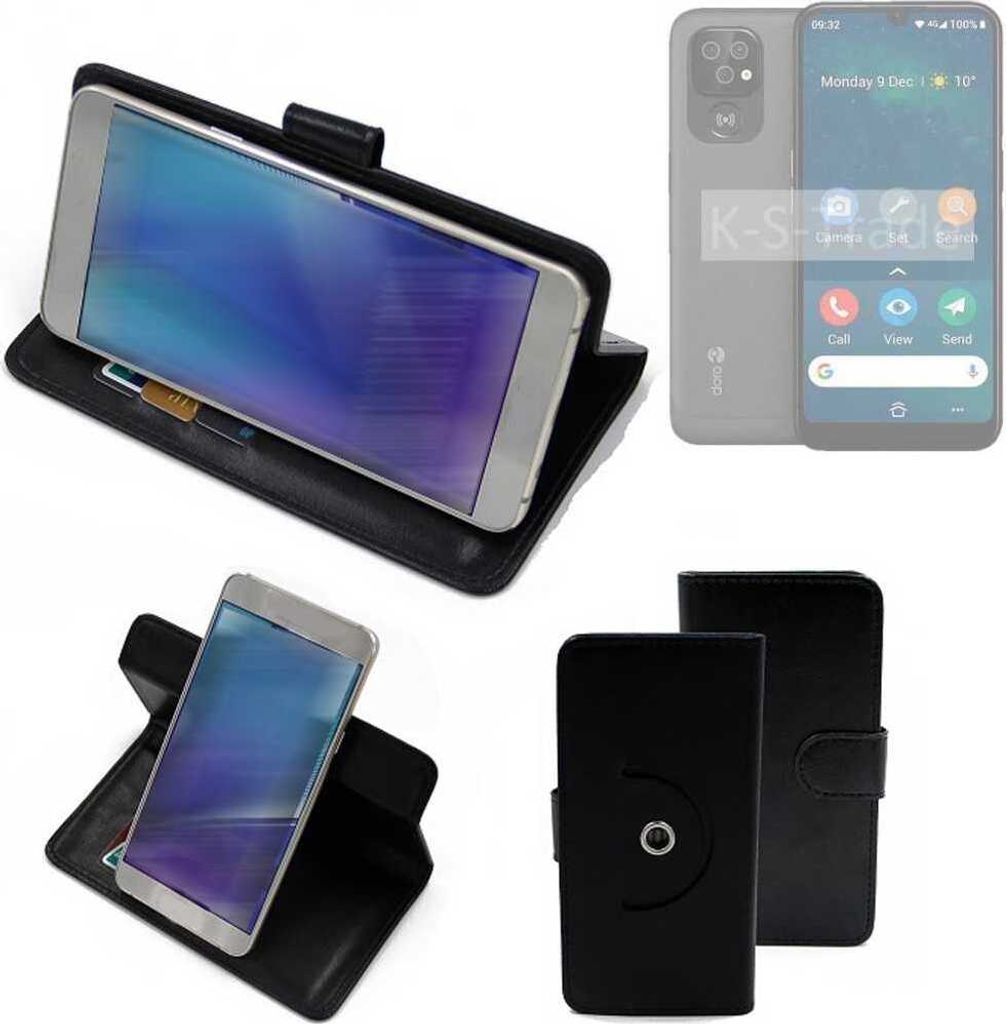 K-S-Trade Case Schutzhülle Handyhülle kompatibel mit Doro 8100 Flipcase Smartphone Cover Handy Schutz Tasche Klapphülle Walletcase schwarz (1x)