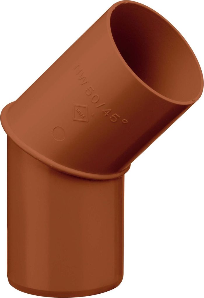 INEFA Regenrohrbogen 45 Grad für Fallrohr, PVC DN85 / 85mm Braun Verbindungsstück Dachrinnenzubehör, einfache Steckmontage, Germany