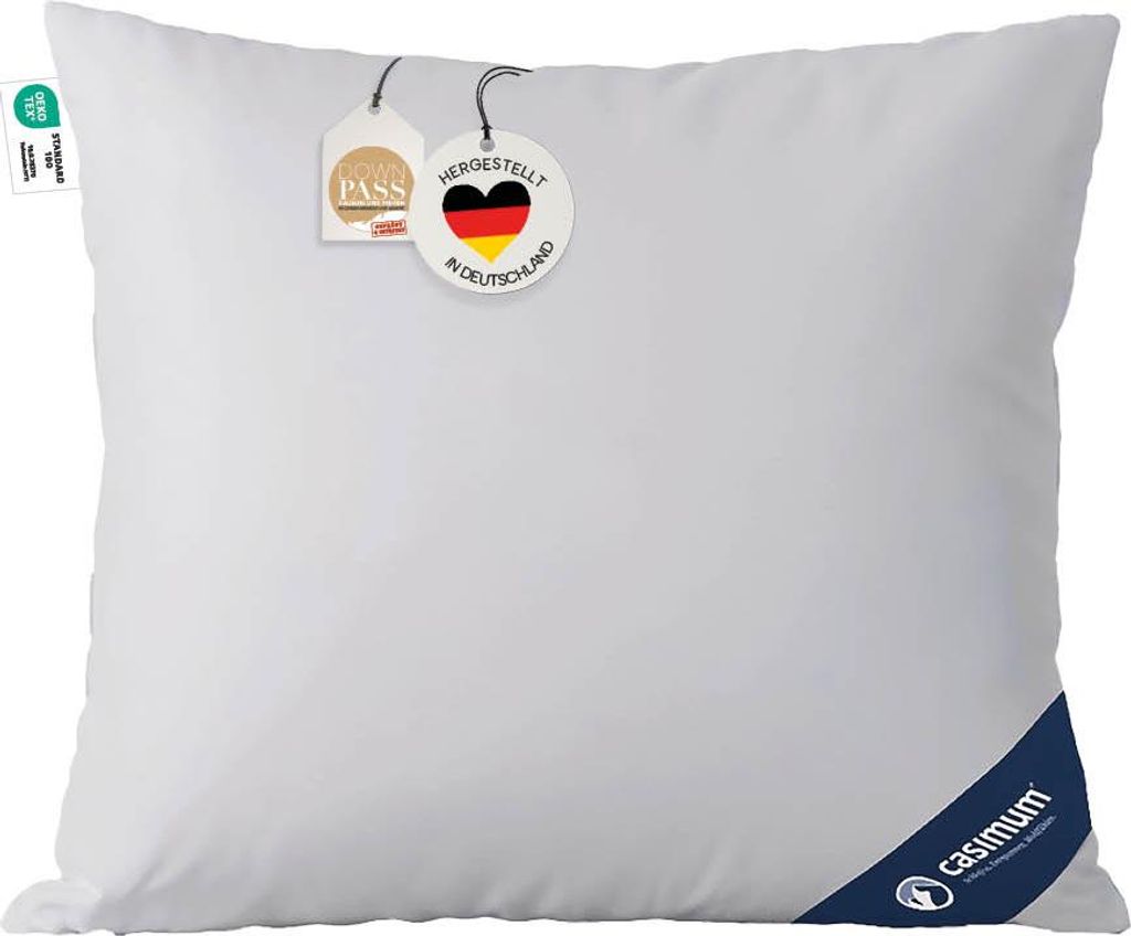 Daunenkissen, 3-Kammer Kopfkissen 80x80 cm, Kissen 90% Daunen / 10% Federn (Außen), DOWNPASS, CASIMUM