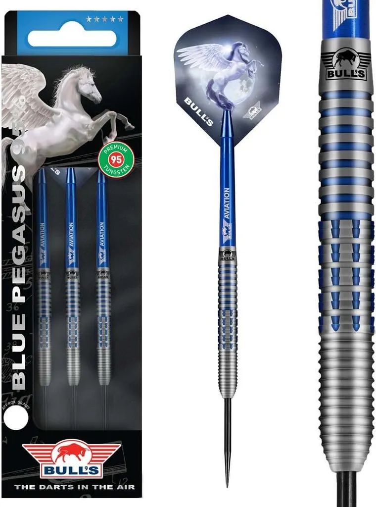 Jeu de Fléchettes BULLS Pegasus A 22g en Tungstène 95% Ultra-Fin