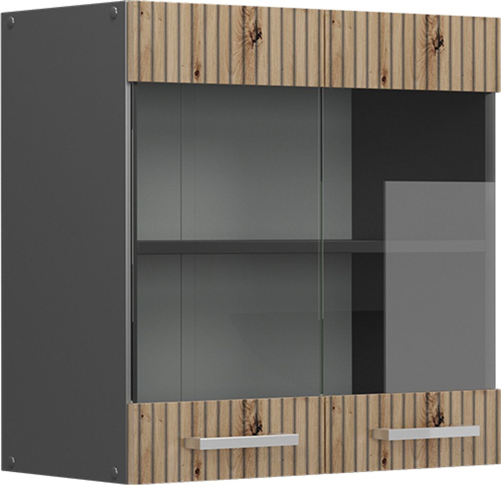 Küchenglasschrank Vicco R-Line Artisan-Eiche 60 cm, Model Produktbild 