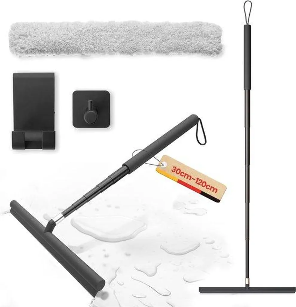 Perche de nettoyage 120 cm flexible 2-en-1 avec manche en aluminium léger