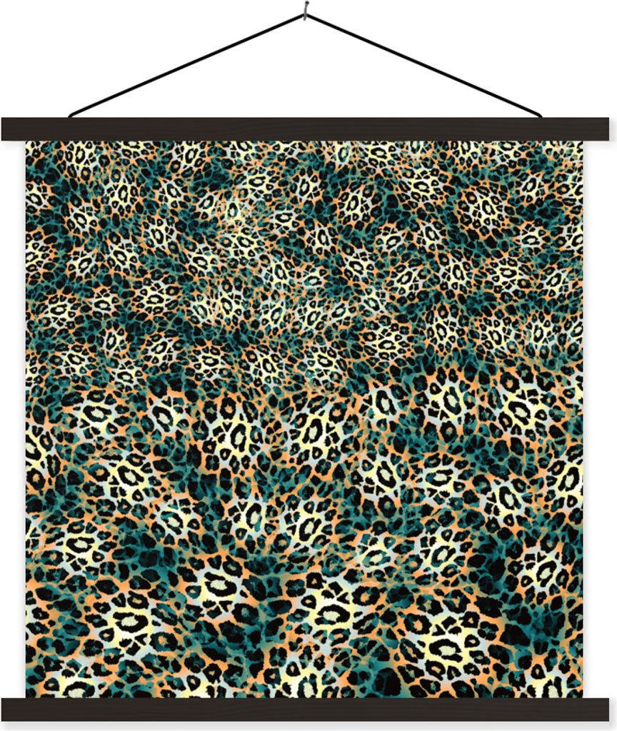 MuchoWow Textilposter Leopardenmuster - Muster - Wild 60x60 cm mit schwarzem Rahmen - Posteraufhänger