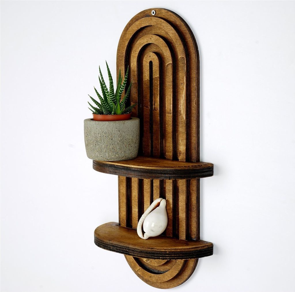 Skye Decor, Raf265, Wandregal, Nussbaum, 100 % SPERRHOLZ, 40 x 20 x 9 cm