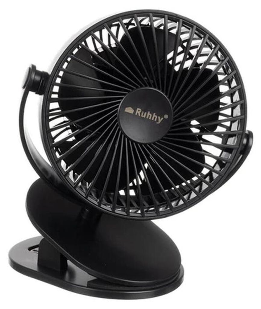 Ruhhy 25567 Ventilator mit USB-Clip, 1200 mAh, USB-C, Produktbild 