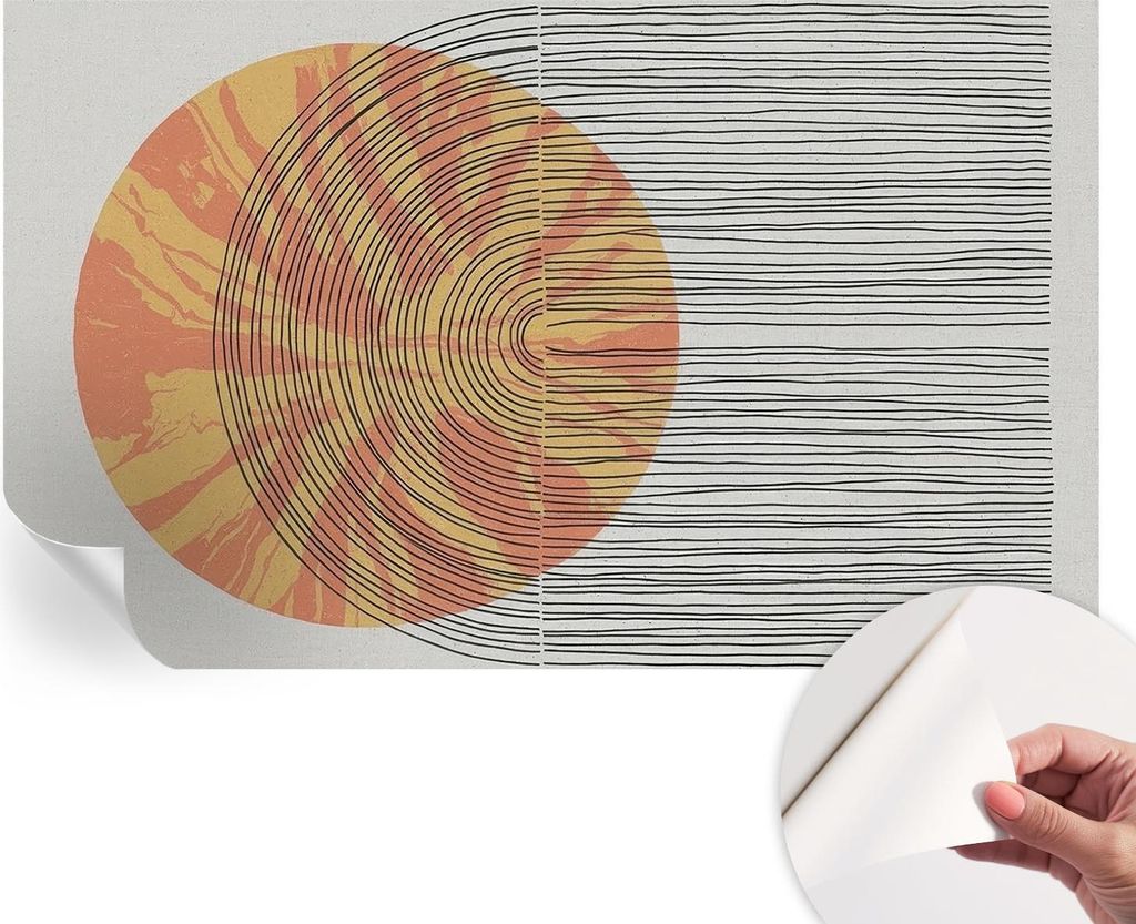 Selbstklebende Wandtapete - Dekorative Tapete für Wohnzimmer - Klebefolie für Wandbilder - Tapetenfolie für Wanddekoration - 416x254 - Kreis mit...