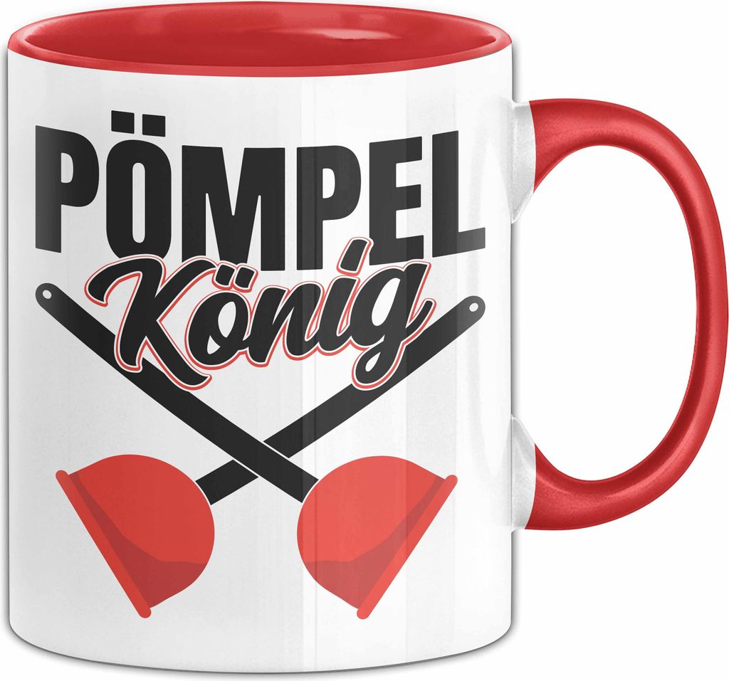 Klempner Tasse Geschenk Pömpel König Gas Wasser Heizung Klempner Installateur (Rot)