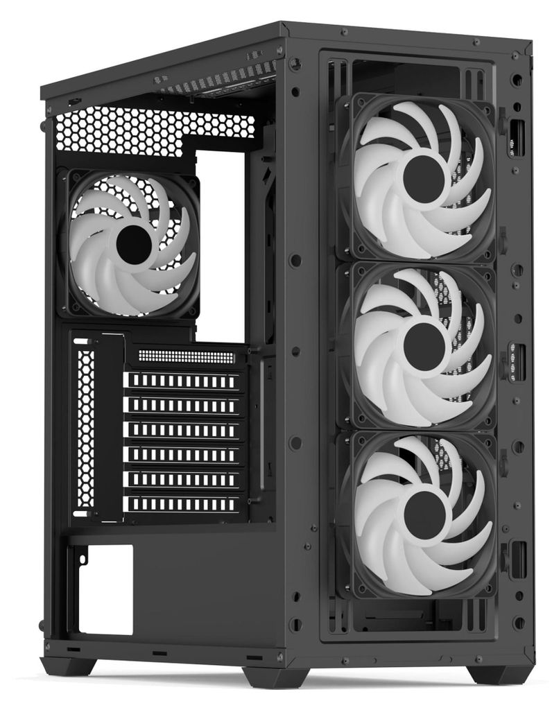 Aerocool D501A-G-BK-v2, Tower-Gehäuse Produktbild 