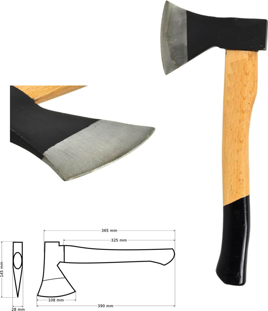 Profi Axt Beil Forstaxt Holzaxt Hammer Stiel Spaltbeil 0,6kg Spaltaxt 600g G72210