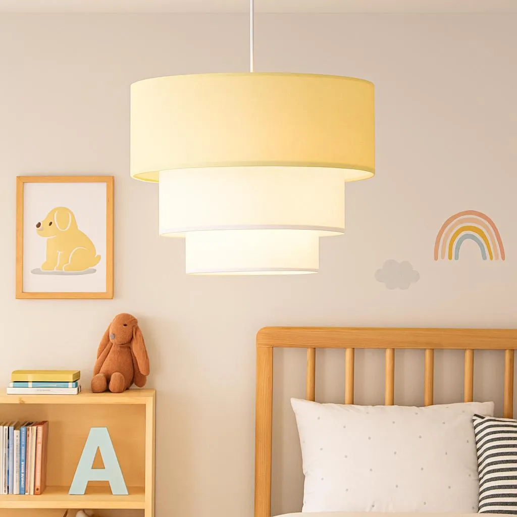 Lampada LEVEL Minimal 3 Livelli - Sospensione Chic Tessuto Ø38cm - 7