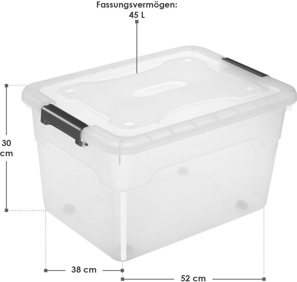 Juskys Aufbewahrungsbox mit Deckel - 6er Set Kunststoff Produktbild