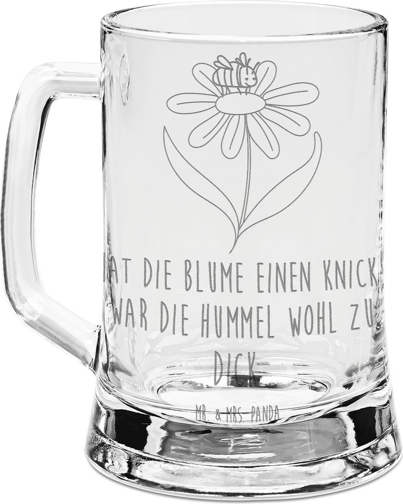 Mr. & Mrs. Panda Krug Hummel Blume - Transparent - Geschenk, Humpen, Bierhumpen, Hummeln, Glaskrug, Seidel, Bierkrug aus Glas, Biene, Wespe, Natur,...
