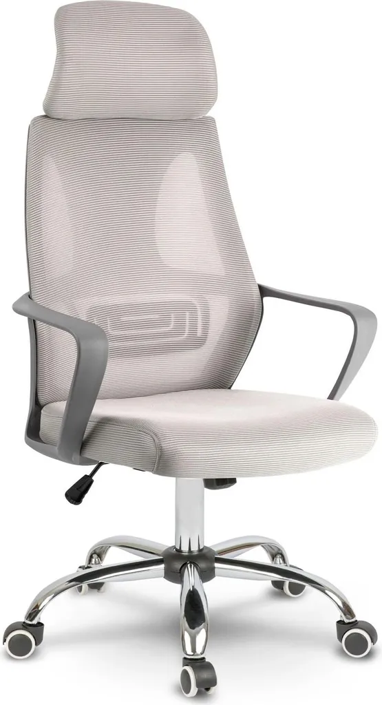 Chaise de bureau pour télétravail Praga gris clair - Confort durable