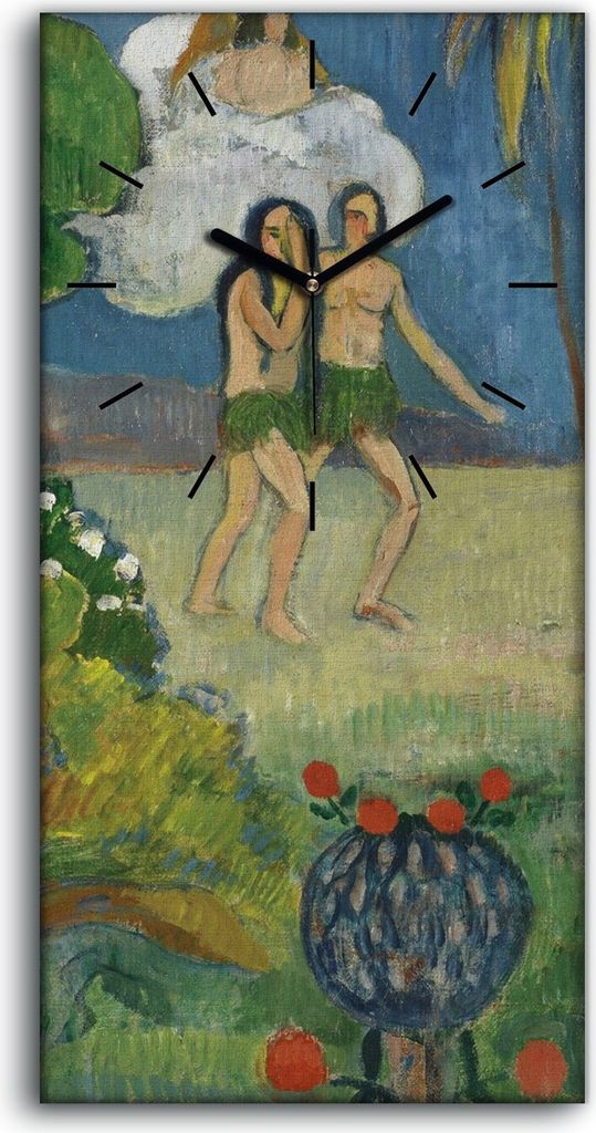 Küchenuhr Bürouhr Leinwand Uhr Geräuschlos Kunstdruck 30x60 Das Paradies Perdu - schwarze Hände