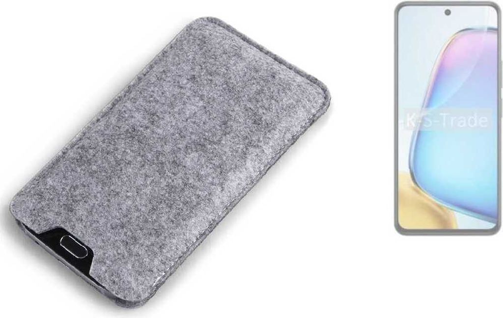 K-S-Trade Filz Handyhülle kompatibel mit Vivo Y200t Schutzhülle Filztasche Filz Tasche Case Sleeve Handy Hülle Filzhülle grau